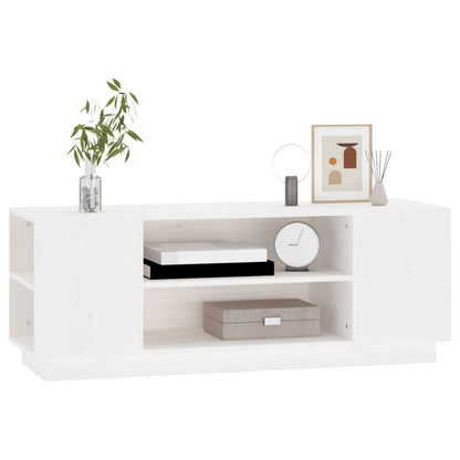 Tv-Meubel 0X35X40,5 Cm Massief Grenenhout Wit