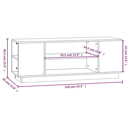 Tv-Meubel 0X35X40,5 Cm Massief Grenenhout Wit
