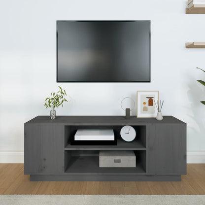 Tv-Meubel 0X35X40,5 Cm Massief Grenenhout Grijs