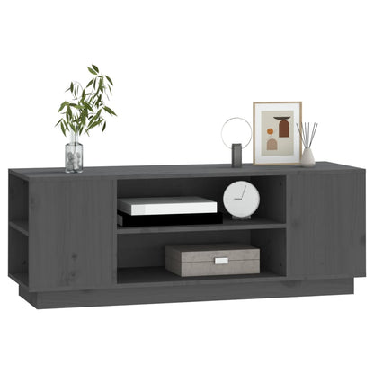 Tv-Meubel 0X35X40,5 Cm Massief Grenenhout Grijs