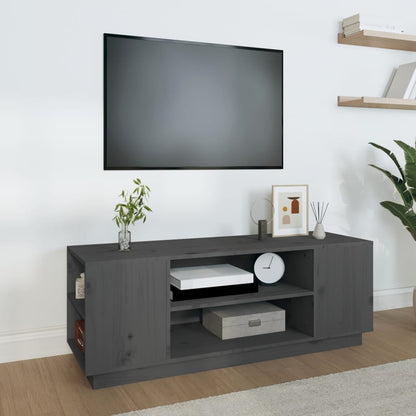 Tv-Meubel 0X35X40,5 Cm Massief Grenenhout Grijs