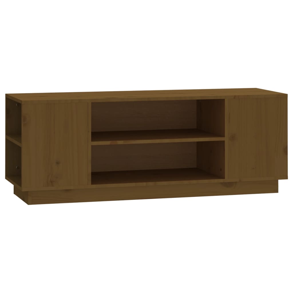 Tv-Meubel 0X35X40,5 Cm Massief Grenenhout Honingbruin honey brown