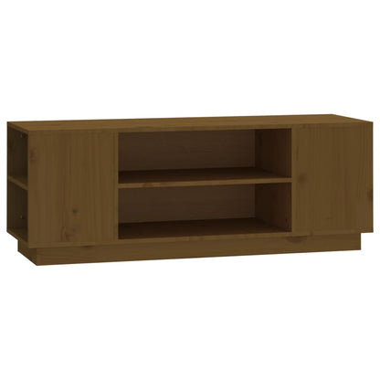 Tv-Meubel 0X35X40,5 Cm Massief Grenenhout Honingbruin honey brown