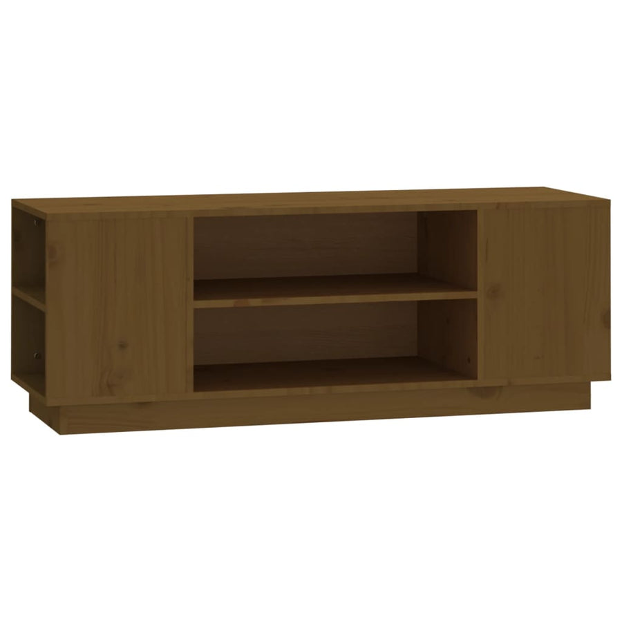 Tv-Meubel 0X35X40,5 Cm Massief Grenenhout Honingbruin honey brown