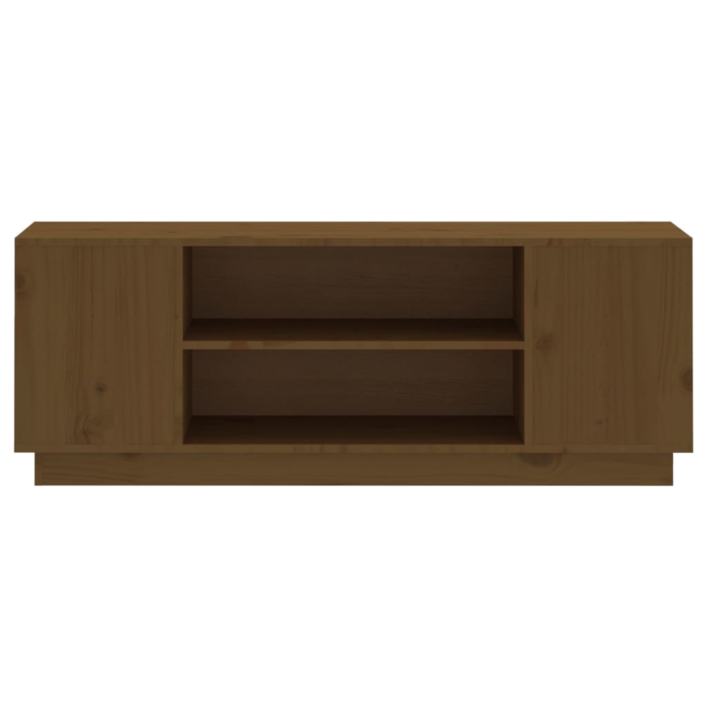 Tv-Meubel 0X35X40,5 Cm Massief Grenenhout Honingbruin honey brown