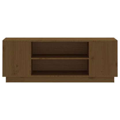 Tv-Meubel 0X35X40,5 Cm Massief Grenenhout Honingbruin honey brown
