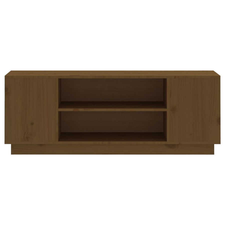 Tv-Meubel 0X35X40,5 Cm Massief Grenenhout Honingbruin honey brown
