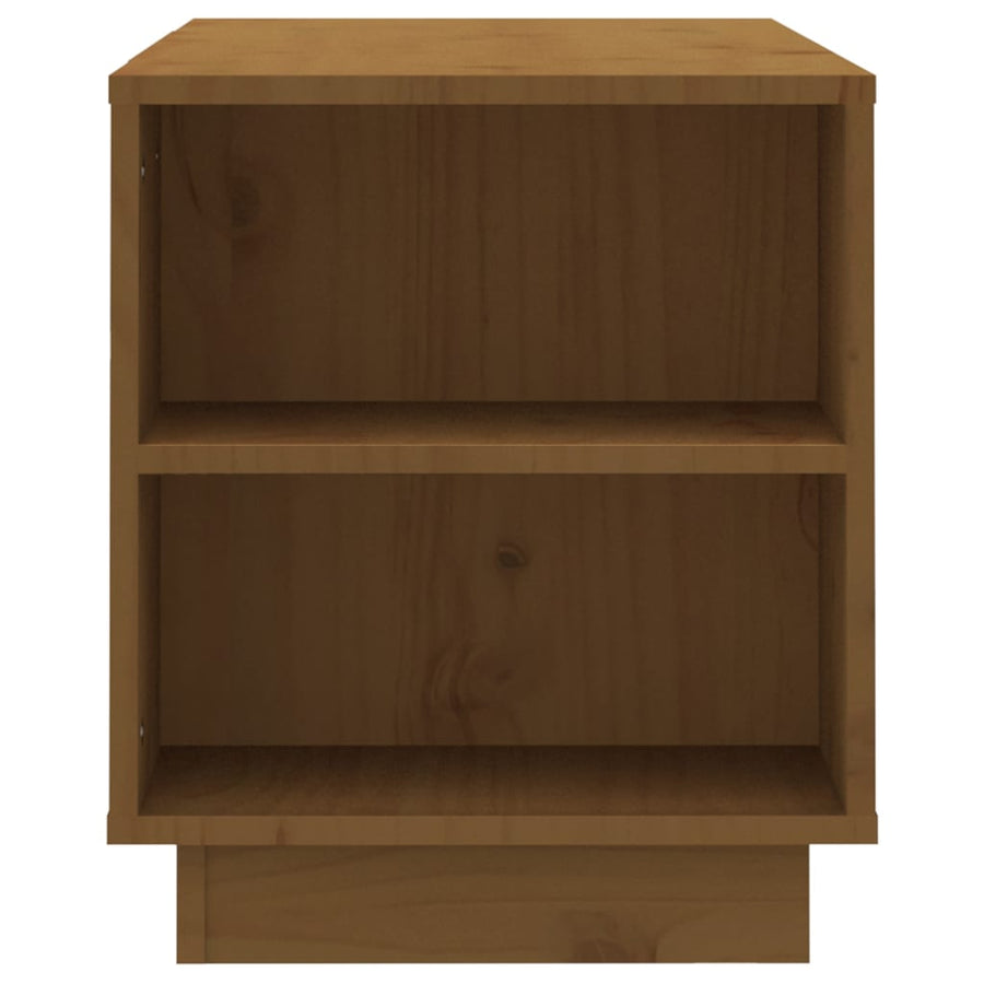 Tv-Meubel 0X35X40,5 Cm Massief Grenenhout Honingbruin honey brown
