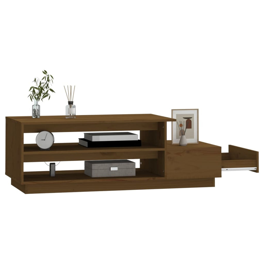 Salontafel 20X50X40,5 Cm Massief Grenenhout Honingbruin