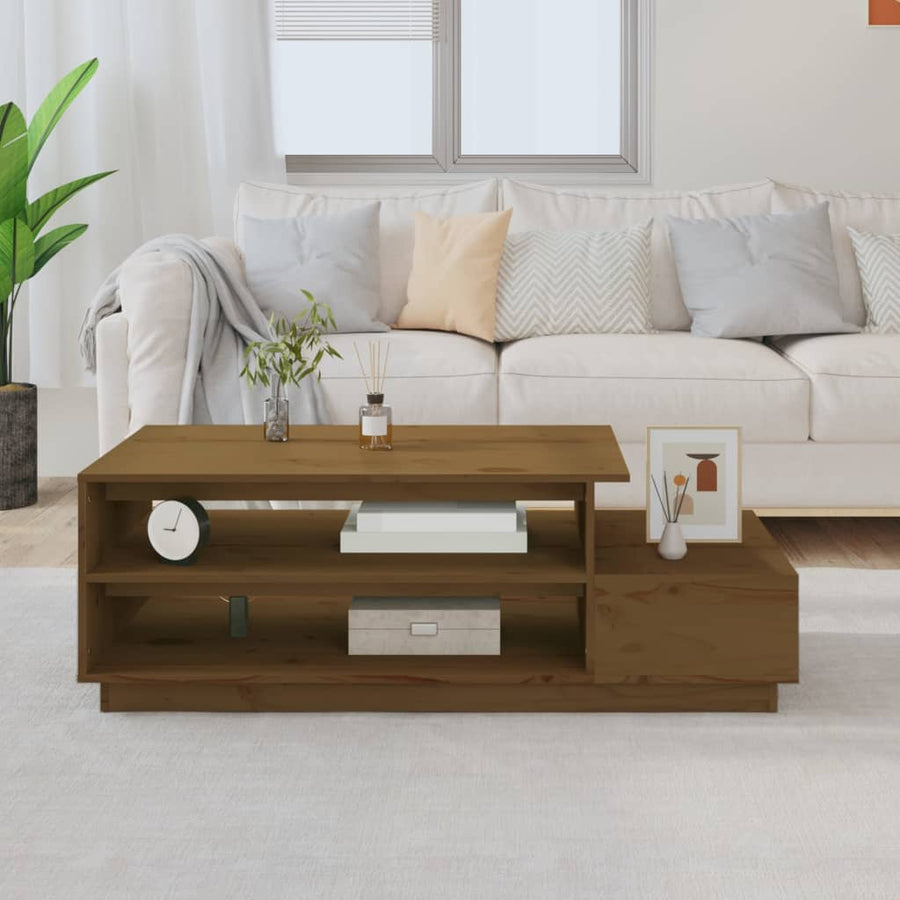 Salontafel 20X50X40,5 Cm Massief Grenenhout Honingbruin