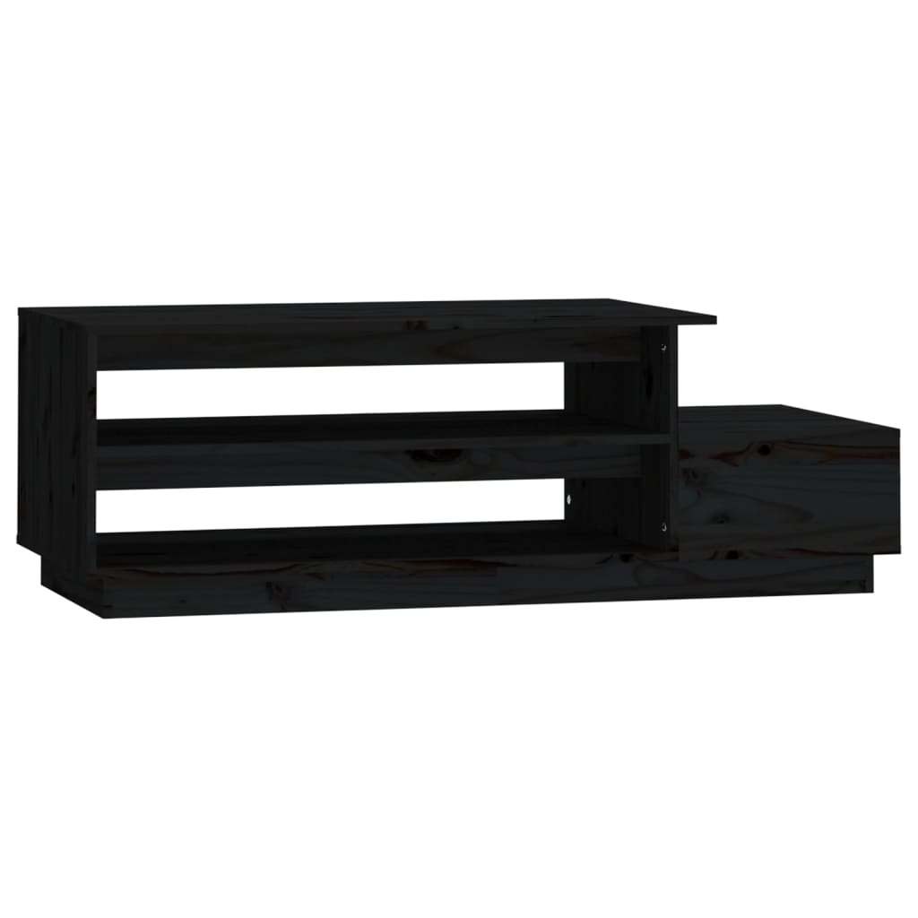 Salontafel 120X50X40,5 Cm Massief Grenenhout Zwart