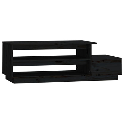 Salontafel 120X50X40,5 Cm Massief Grenenhout Zwart