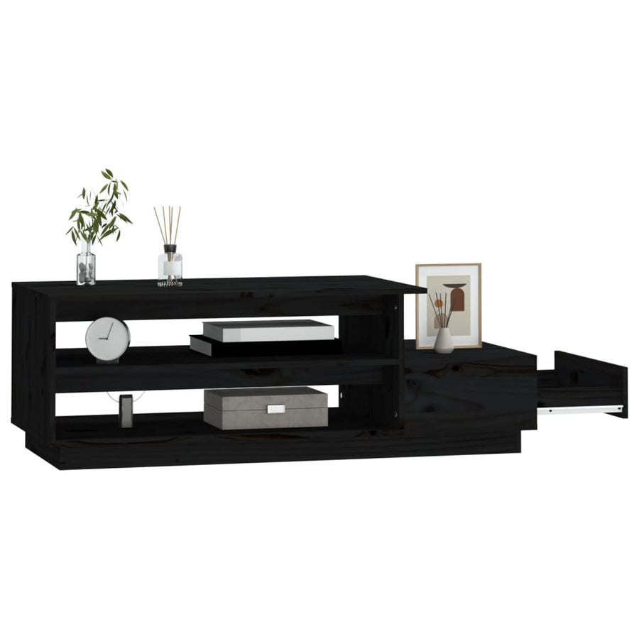 Salontafel 120X50X40,5 Cm Massief Grenenhout Zwart
