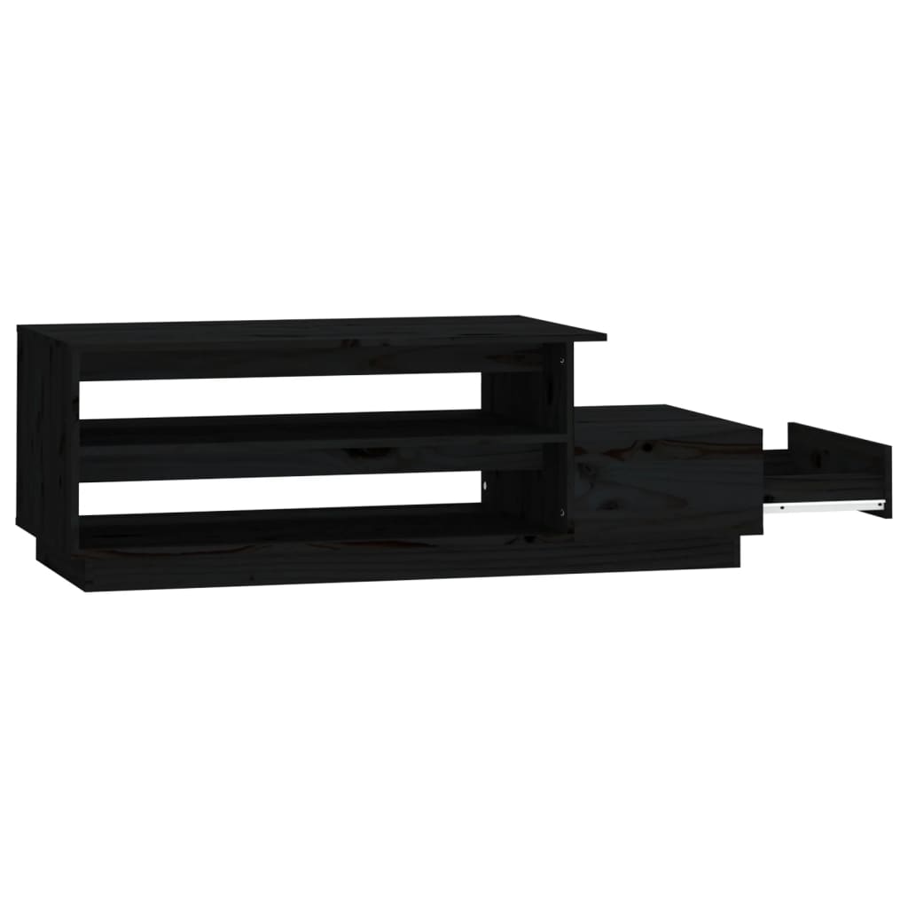 Salontafel 120X50X40,5 Cm Massief Grenenhout Zwart