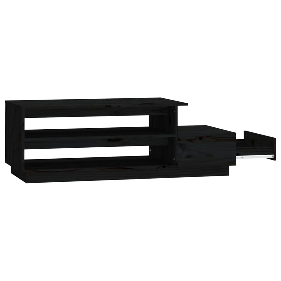 Salontafel 120X50X40,5 Cm Massief Grenenhout Zwart