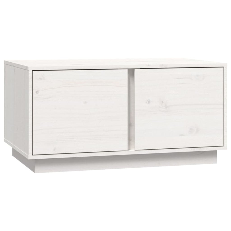 Salontafel 80X50X40 Cm Massief Grenenhout Wit