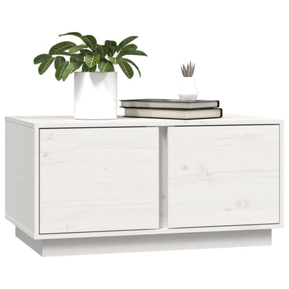 Salontafel 80X50X40 Cm Massief Grenenhout Wit