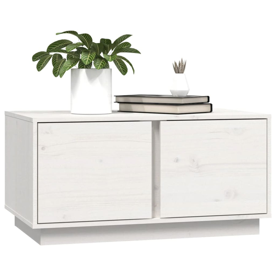 Salontafel 80X50X40 Cm Massief Grenenhout Wit