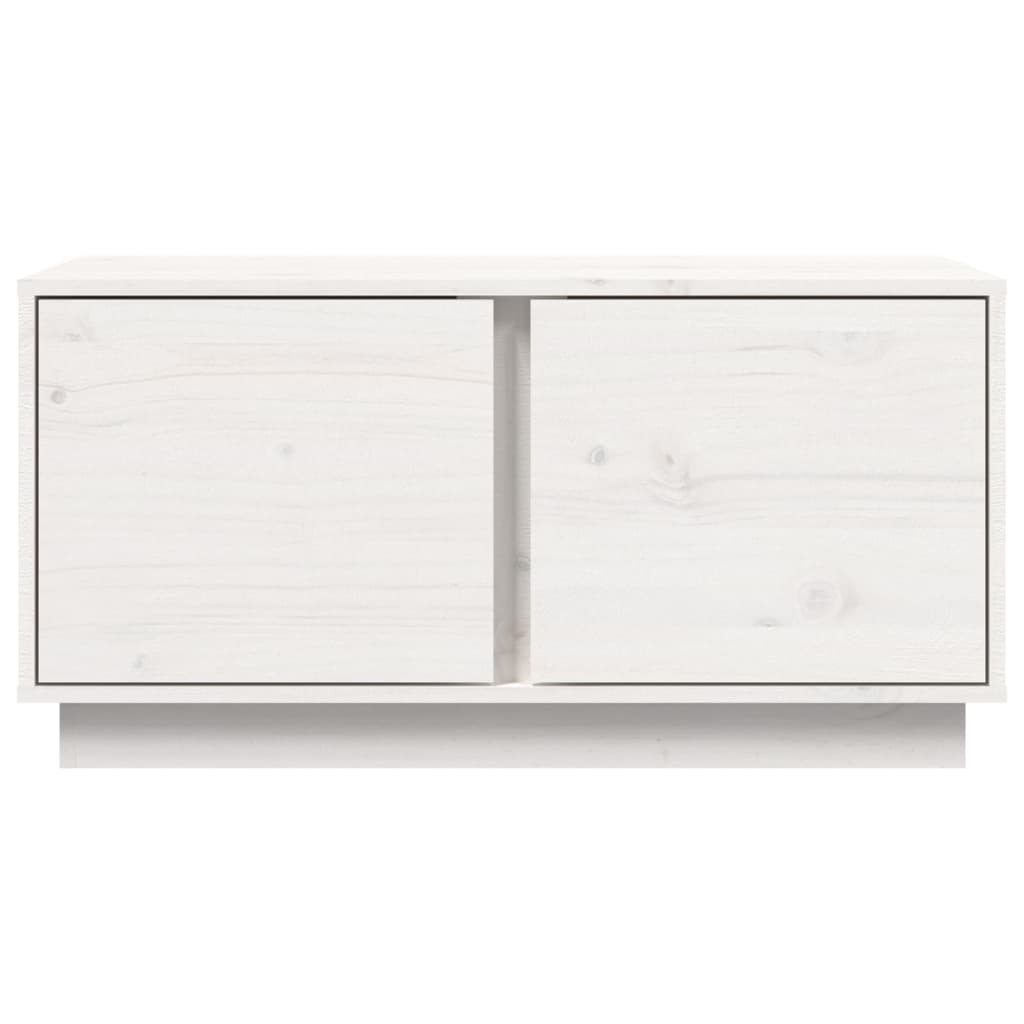 Salontafel 80X50X40 Cm Massief Grenenhout Wit
