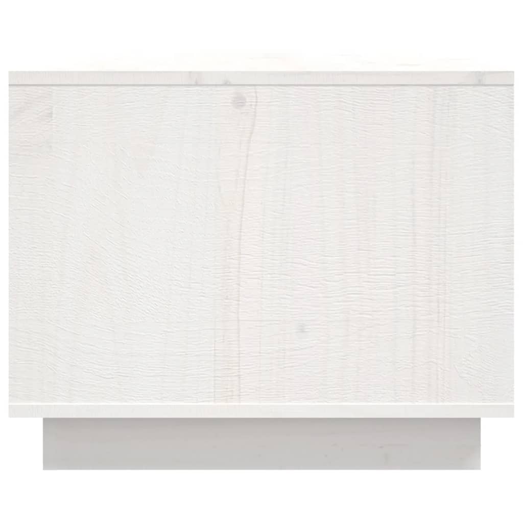 Salontafel 80X50X40 Cm Massief Grenenhout Wit