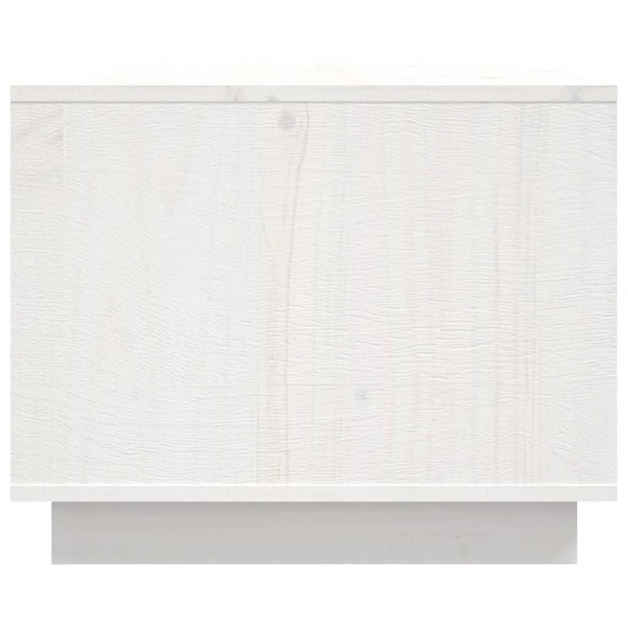 Salontafel 80X50X40 Cm Massief Grenenhout Wit