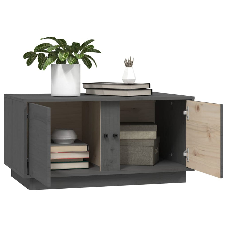Salontafel 80X50X40 Cm Massief Grenenhout Grijs
