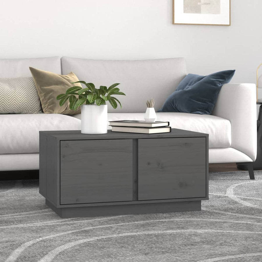 Salontafel 80X50X40 Cm Massief Grenenhout Grijs