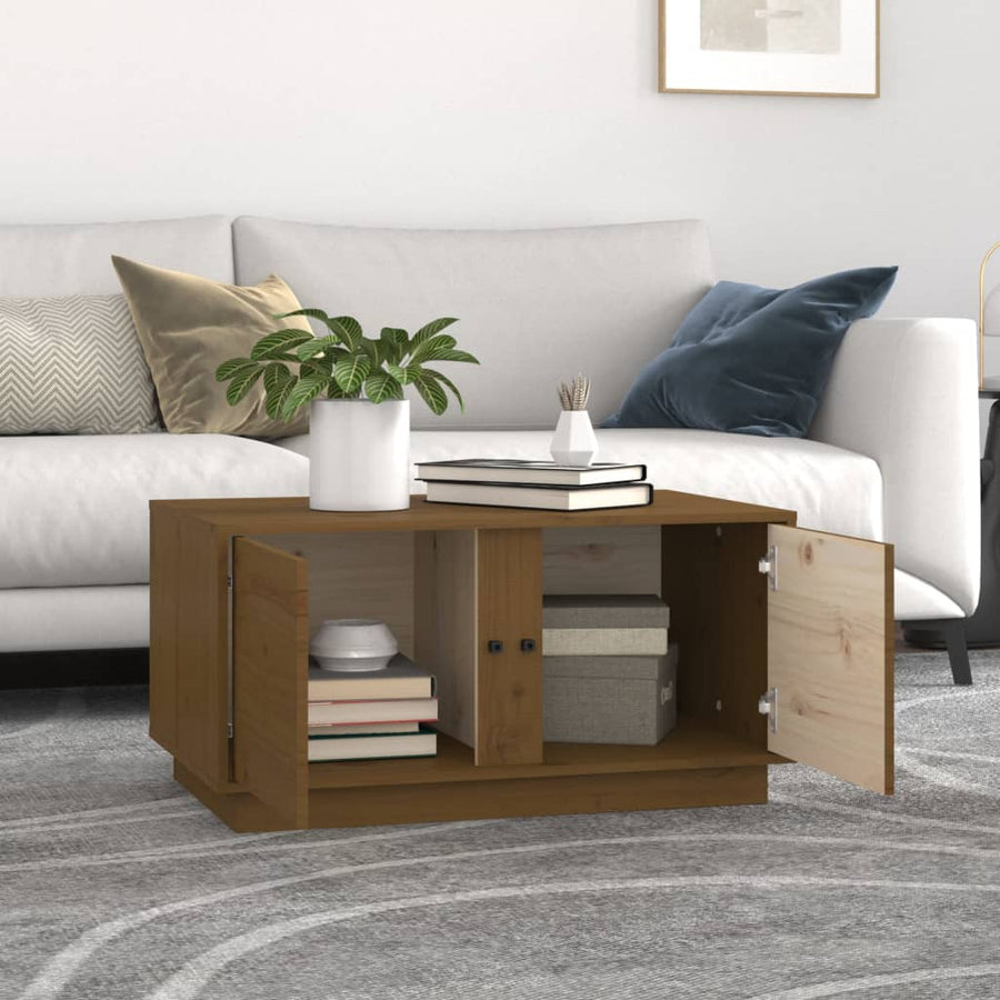 Salontafel 80X50X40 Cm Massief Grenenhout Honingbruin