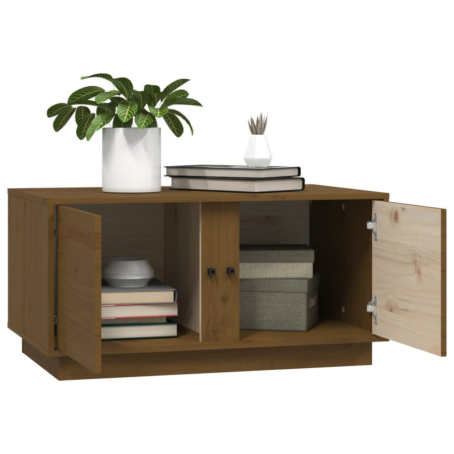 Salontafel 80X50X40 Cm Massief Grenenhout Honingbruin