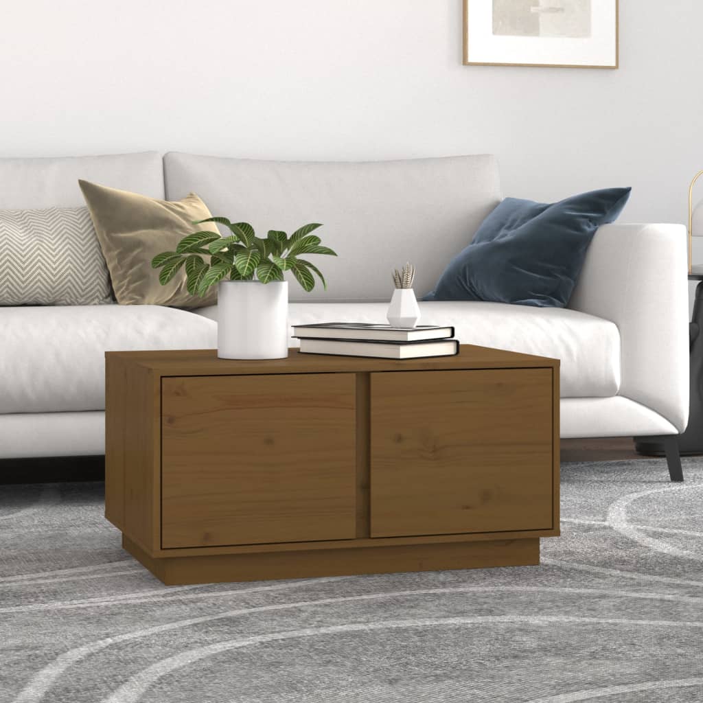 Salontafel 80X50X40 Cm Massief Grenenhout Honingbruin