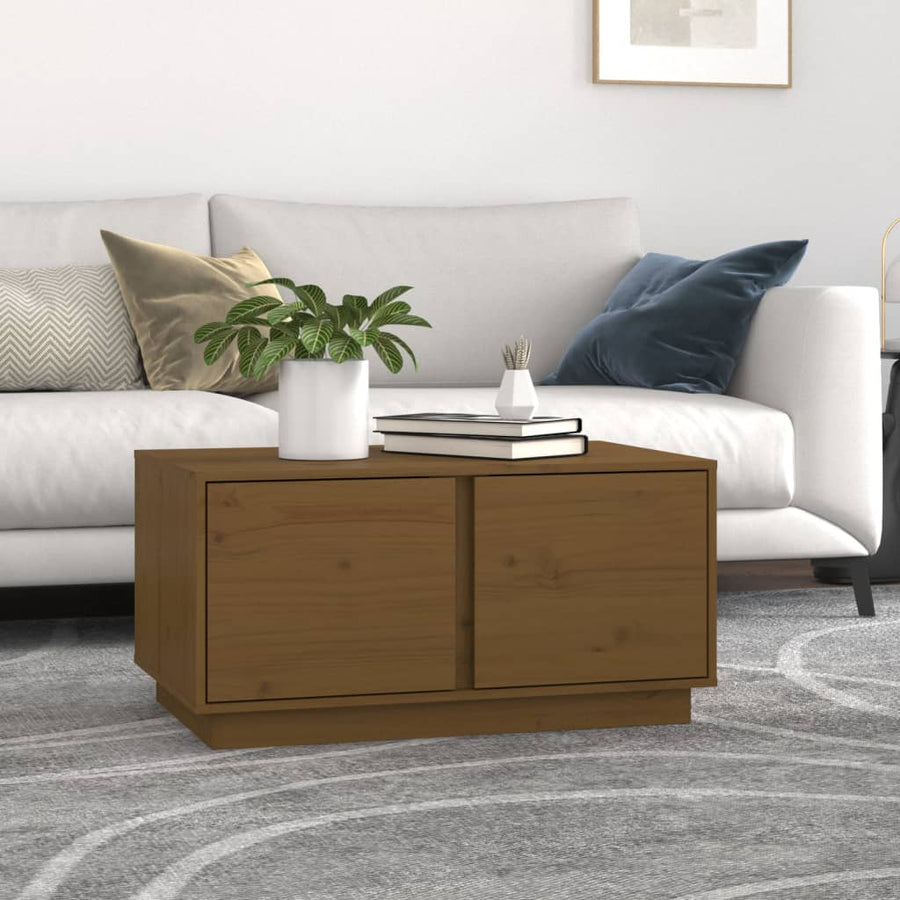 Salontafel 80X50X40 Cm Massief Grenenhout Honingbruin