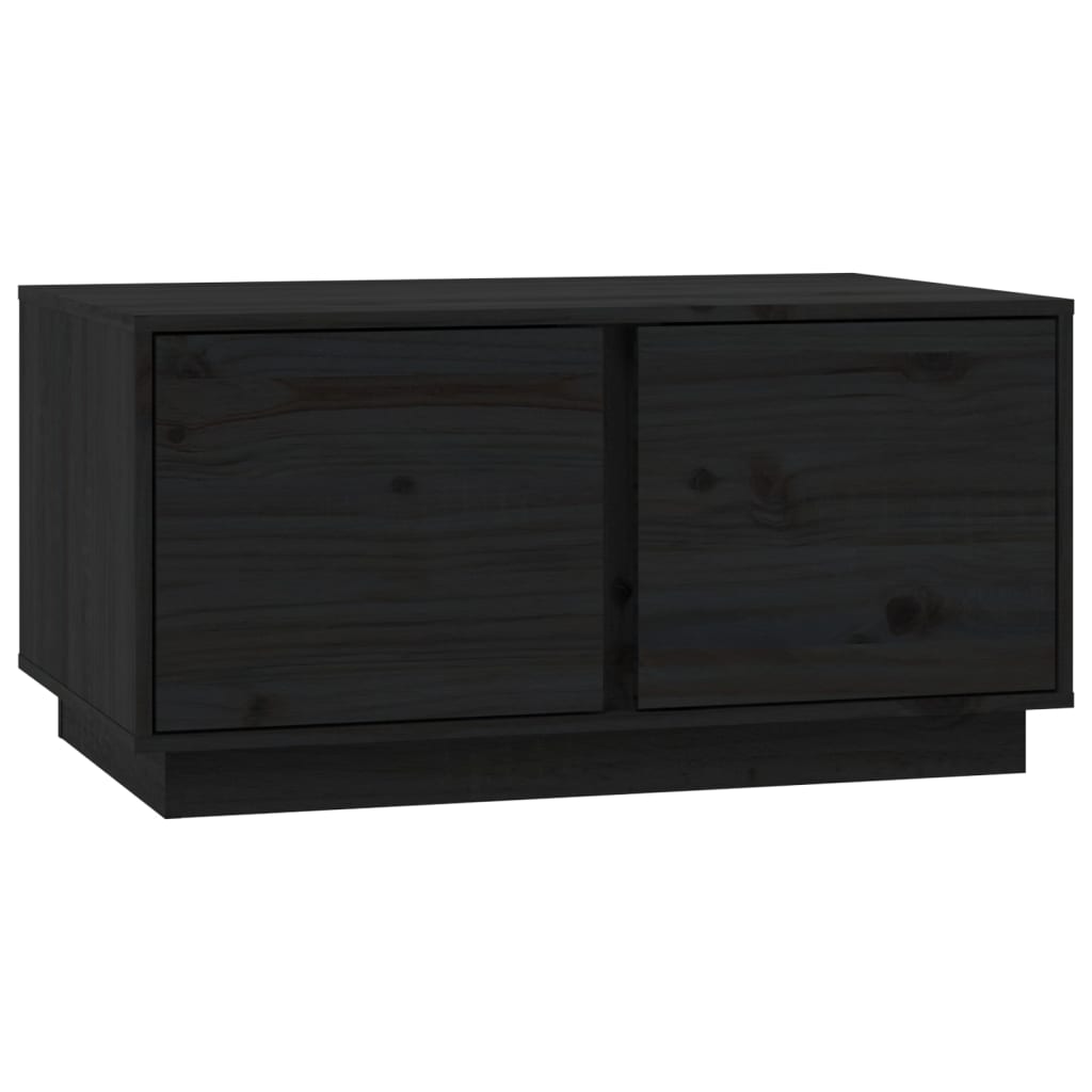 Salontafel 80X50X40 Cm Massief Grenenhout Zwart