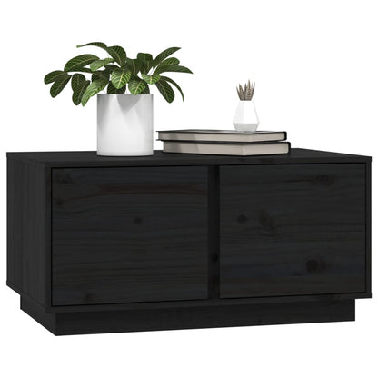 Salontafel 80X50X40 Cm Massief Grenenhout Zwart