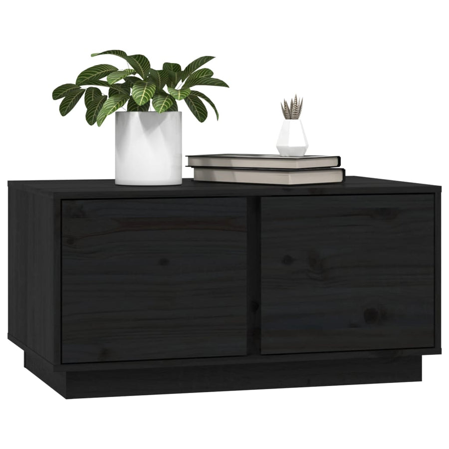 Salontafel 80X50X40 Cm Massief Grenenhout Zwart