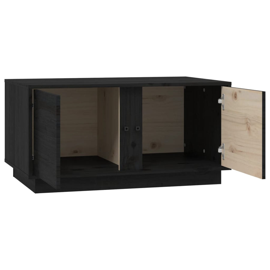 Salontafel 80X50X40 Cm Massief Grenenhout Zwart