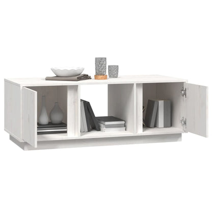 Salontafel 110X50X40 Cm Massief Grenenhout Wit