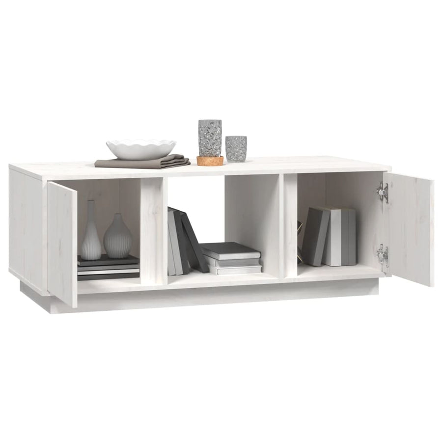 Salontafel 110X50X40 Cm Massief Grenenhout Wit