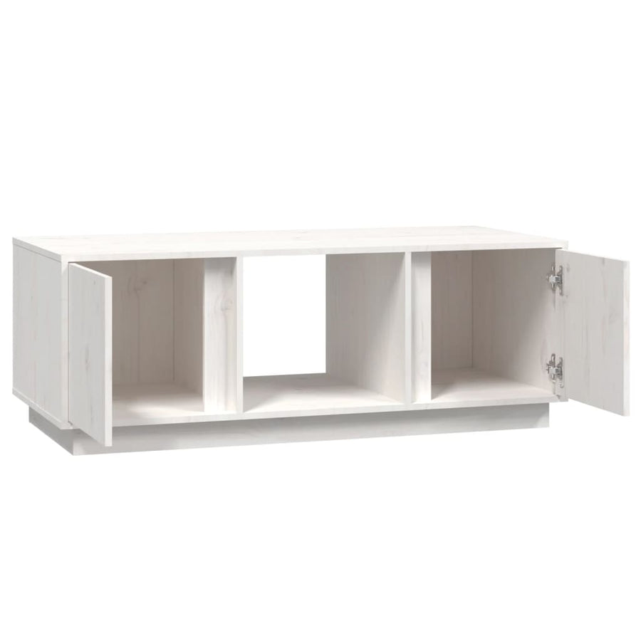 Salontafel 110X50X40 Cm Massief Grenenhout Wit