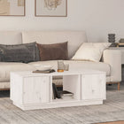 Coffee table 110x50x40 cm solid pine wood white
