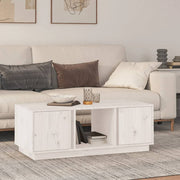 Coffee table 110x50x40 cm solid pine wood white
