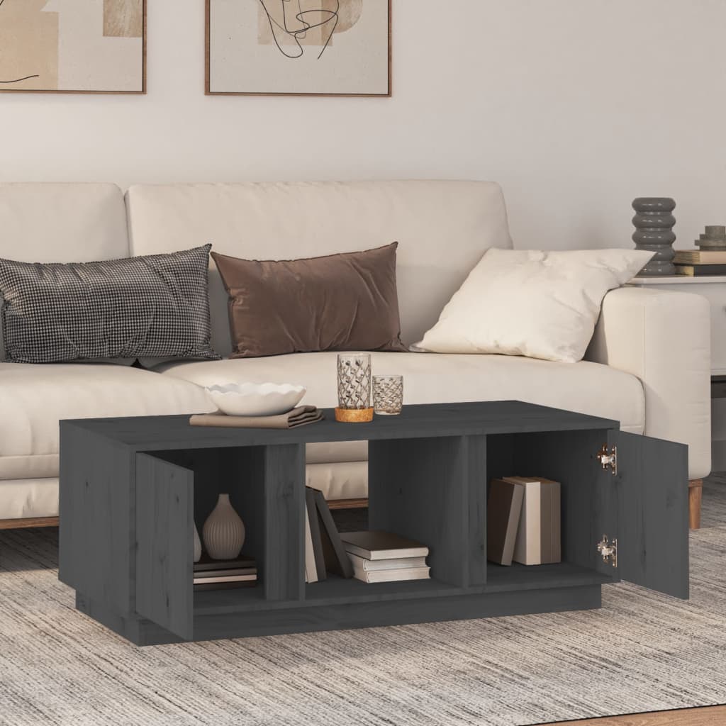 Salontafel 110X50X40 Cm Massief Grenenhout Grijs