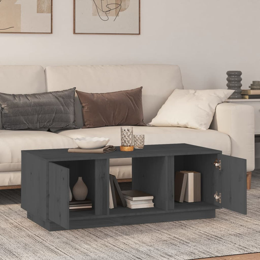 Salontafel 110X50X40 Cm Massief Grenenhout Grijs