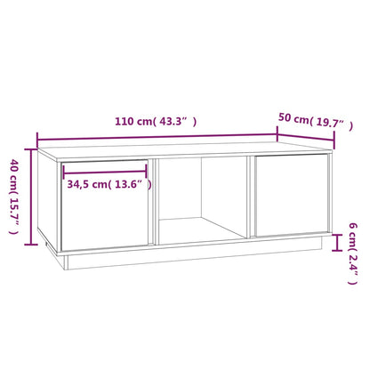 Salontafel 110X50X40 Cm Massief Grenenhout Grijs