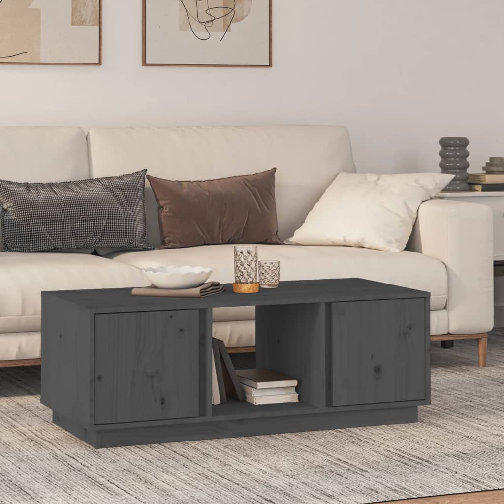Salontafel 110X50X40 Cm Massief Grenenhout Grijs