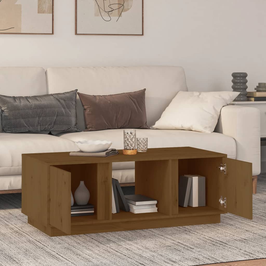 Salontafel 110X50X40 Cm Massief Grenenhout Honingbruin