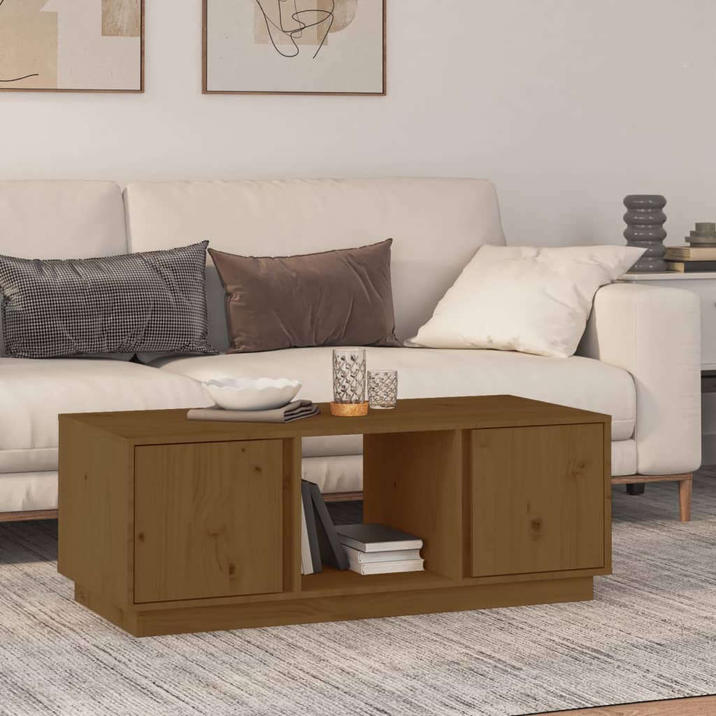 Salontafel 110X50X40 Cm Massief Grenenhout Honingbruin