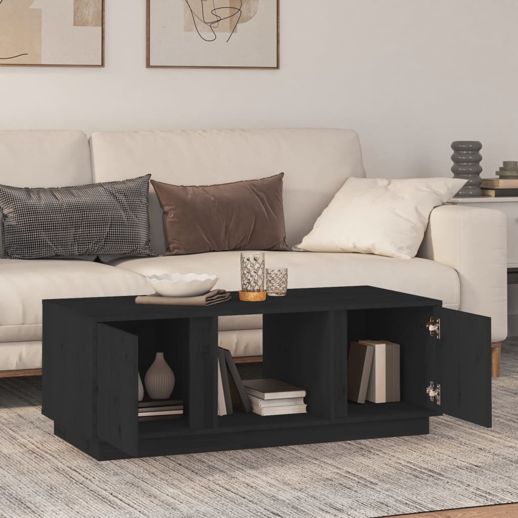 Salontafel 110X50X40 Cm Massief Grenenhout Zwart
