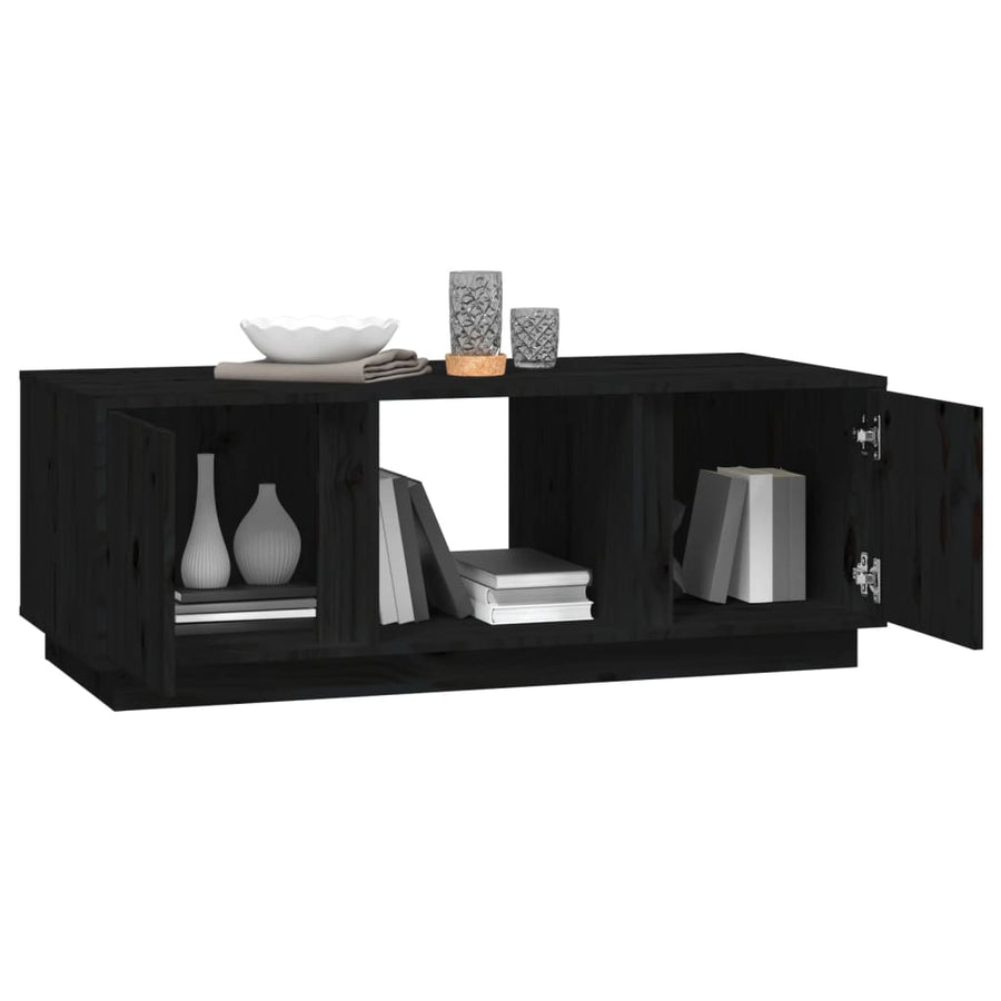 Salontafel 110X50X40 Cm Massief Grenenhout Zwart
