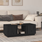 Coffee table 110x50x40 cm solid pine wood black