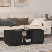 Coffee table 110x50x40 cm solid pine wood black